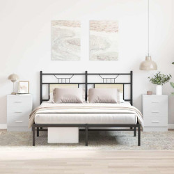 Mesas de cabeceira 2 pcs derivados de madeira branco