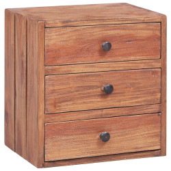 Mesa cabeceira 3 gavetas 35x25x35 cm madeira de mogno maciça