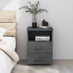 Mesa de cabeceira hamar 40x35x62 cm pinho maciço cinza-escuro
