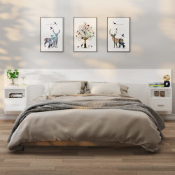 Mesas de cabeceira montagem na parede 2 pcs branco