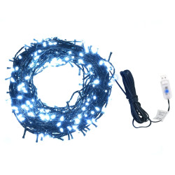 Cordão de luzes c/ 400 leds int/ext 40m branco frio
