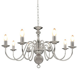 Lustre de 8 lâmpadas e14 prateado