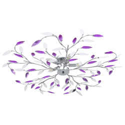 Candeeiro teto braços folhas de cristal acrílico 5 e14 roxo
