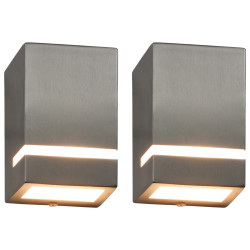 Candeeiros de parede exterior 2 pcs 35 w retangular prateado