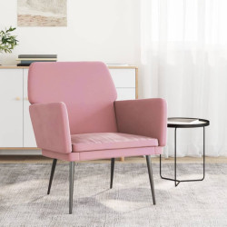 Cadeira c/ apoio de braços 62x79x79 cm veludo rosa