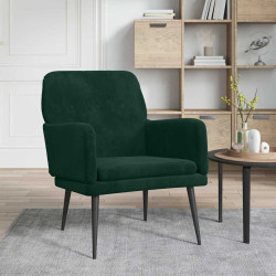 Cadeira c/ apoio de braços 62x79x79 cm veludo verde-escuro
