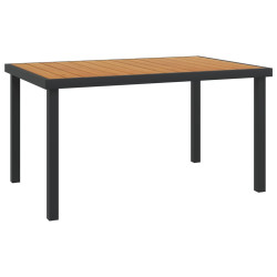 Mesa de jardim em alumínio e wpc 140x90x74 cm castanho