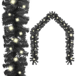 Grinalda de natal com luzes LED 10 m preto