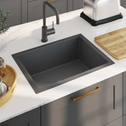 Lava-louça de cozinha artesanal aço inoxidável preto