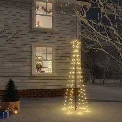 Árvore de natal com espeto 108 luzes LED 180 cm branco quente