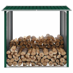 Abrigo para arrumação de troncos aço 172x91x154 cm verde