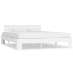 Estrutura de cama com cabeceira 180x200cm pinho maciço branco