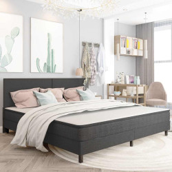 Cama boxspring 200x200 cm tecido cinzento