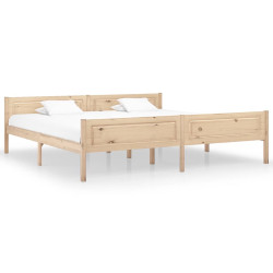 Estrutura de cama 200x200 cm madeira de pinho maciça
