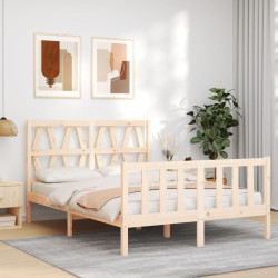 Cama sem colchão 140x200 cm madeira de pinho maciça