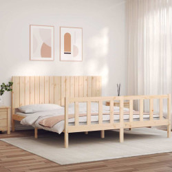 Estrutura de cama super king size com cabeceira madeira maciça