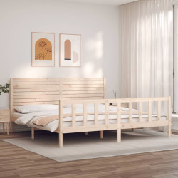 Estrutura de cama super king size com cabeceira madeira maciça