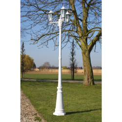 Kingston candeeiro de pé para jardim 3 braços / 215 cm branco