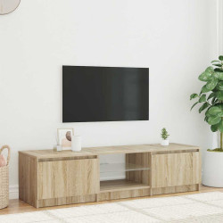Móvel de TV com luzes LED 140x40x36 cm carvalho fumado