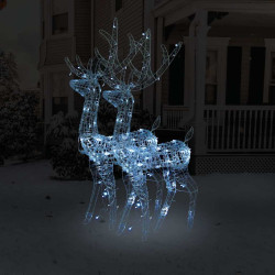Renas decorativas de natal 2 pcs 128 cm acrílico branco frio