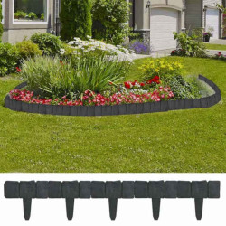 Cerca de jardim c/ aspeto de pedra plástico 41 pcs 10 m
