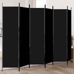 Divisória de quarto com 6 painéis 300x200 cm tecido preto