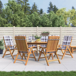 Cadeiras de jardim reclináveis c/ almofadões 6 pcs teca maciça