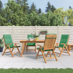 Cadeiras de jardim reclináveis c/ almofadões 4 pcs teca maciça