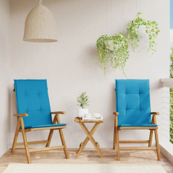 Cadeiras de jardim reclináveis c/ almofadões 2 pcs teca maciça