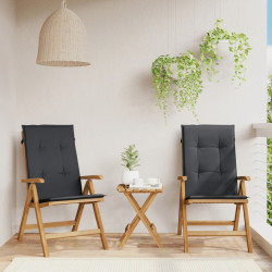 Cadeiras de jardim reclináveis c/ almofadões 2 pcs teca maciça