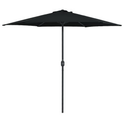 Guarda-sol de jardim c/ poste de alumínio 270x246 cm preto