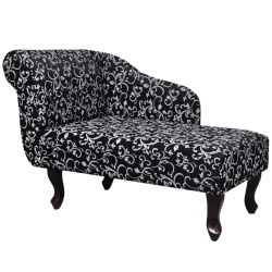 Chaise lounge com tecido preto e branco