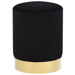 Banco 28 x 36 cm veludo preto e dourado