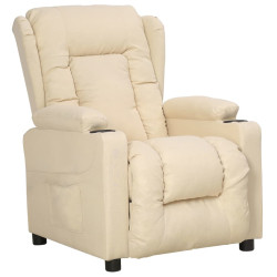 Poltrona reclinável tecido cor creme