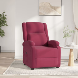 Poltrona elétrica reclinável veludo vermelho tinto