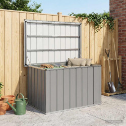 Caixa de arrumação para jardim 109x67x65 cm cinzento