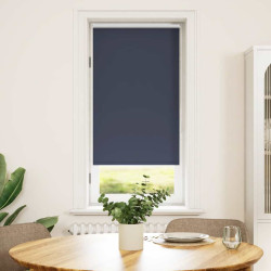 Cortina de rolo blackout, 44,4 x 100 cm, largura do tecido 40 cm, cor azul marinho.