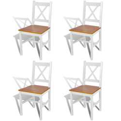 Cadeiras de jantar 4 pcs madeira de pinho branco
