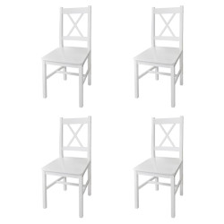 Cadeiras de jantar 4 pcs madeira de pinho branco