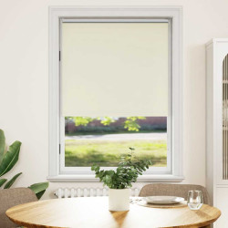 Cortina de rolo blackout 84,4x175 cm, largura do tecido 80 cm, branco-creme