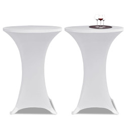 Toalha de mesa elástica ø80, branca / 2 peças
