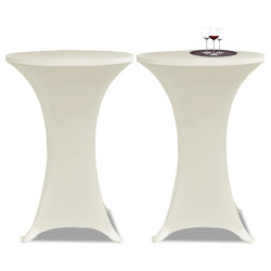Toalha de mesa elástica ø70, creme / 2 peças