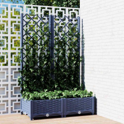 Vaso de jardim com treliça azul-acinzentado 80x40x121,5 cm PP