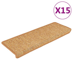 Tapetes escada adesivos aspeto sisal 15 pcs 65x21x4 cm sisal