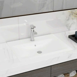 Lavatório c/ orifício de torneira 60x46 cm cerâmica branco mate