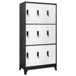 Cacifo aço 90x45x180 cm antracite e branco