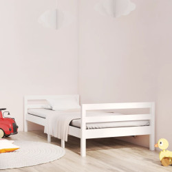 Cama sem colchão 90x190 cm madeira de pinho maciça branco