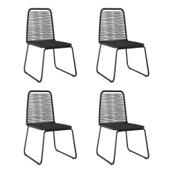 Cadeiras para jardim 4 pcs vime PE preto