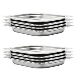 Recipientes gastronorm 8 pcs gn 1/2 40 mm aço inoxidável