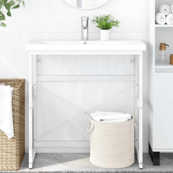 Estrutura p/ lavatório casa de banho ferro 79x38x83 cm branco